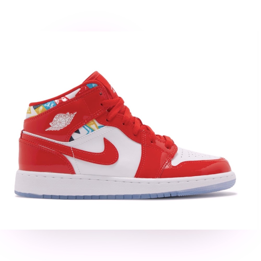 Nike Kids Air Jordan 1 Mid SE GS Barcelona Sweater Sneakers size 5.5Y